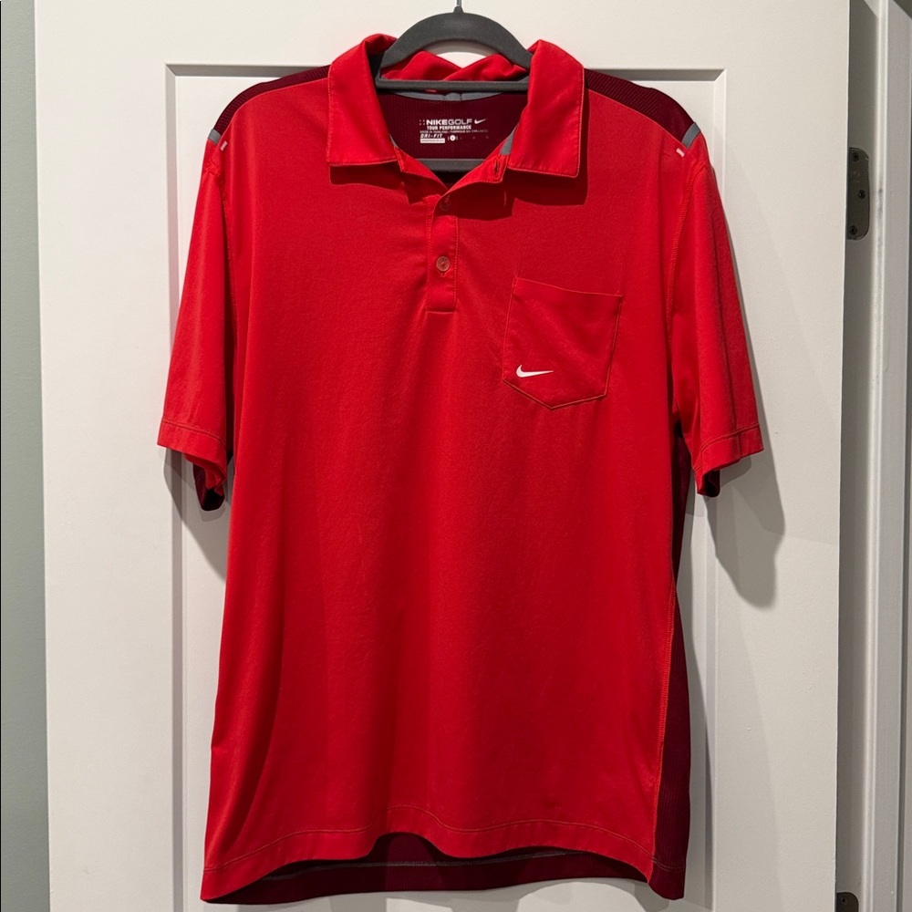 Nike Golf Red Polo Shirt Large